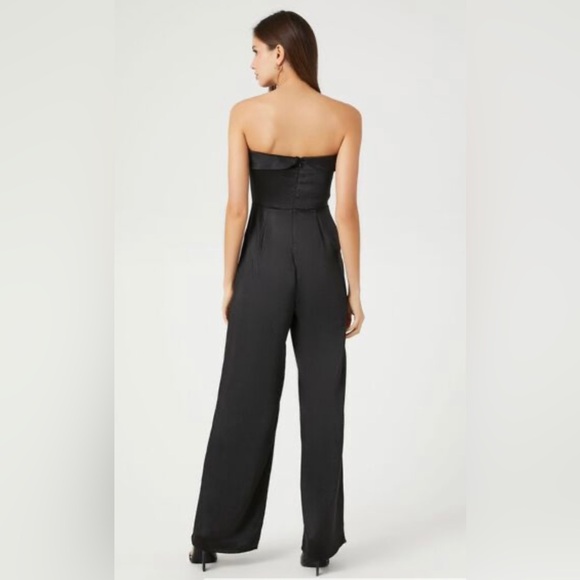 NWT Satin Foldover Strapless Jumpsuit - Picture 4 of 6